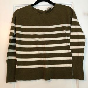3/$20 LOFT Olive Green Button Back Sweater XS